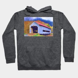 Covered Bridge With Red Roof Hoodie